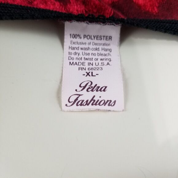 PETRA Babydoll Set XL Red Lingerie Nighty Velvet Brocade Semi-sheer Negligee 2pc - Picture 9 of 10